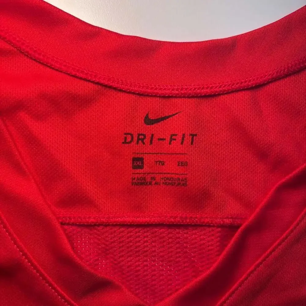 Nike Dri-Fit Red V-Neck Athletic T-Shirt